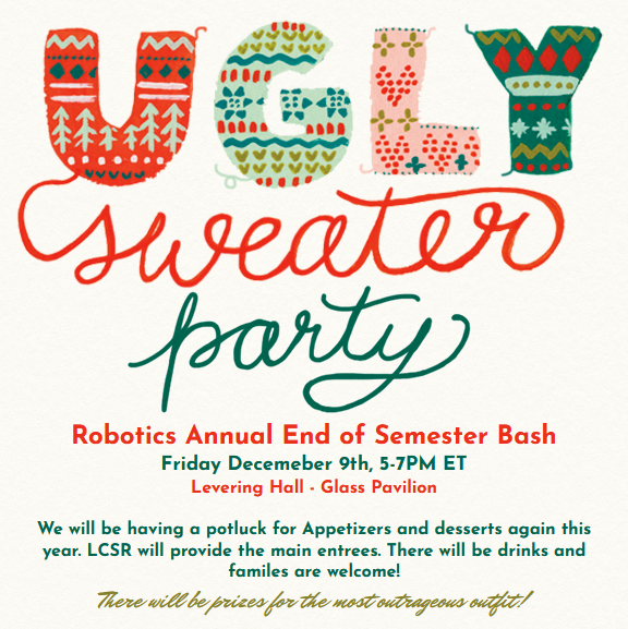 LCSR Winter Potluck/ Ugly Sweater Bash @ Levering Hall - Glass Pavilion